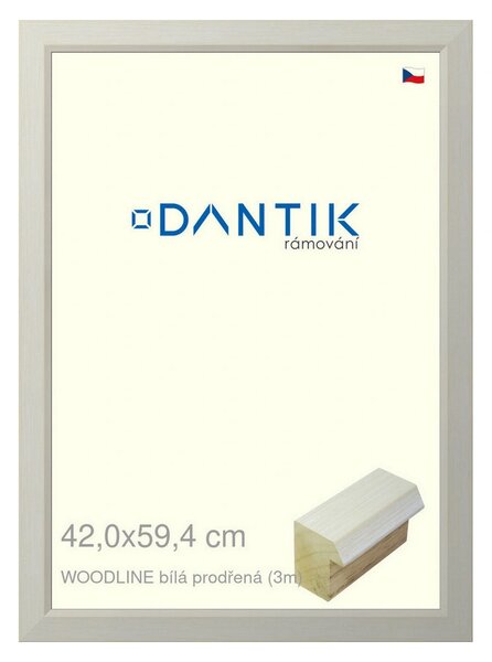 DANTIK rám na obraz 42x59,4 | WOODLINE bílá prodřená (Plexi Čiré)