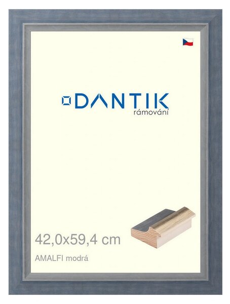 DANTIK rám na obraz 42x59,4 | AMALFI modrá (Plexi Čiré)