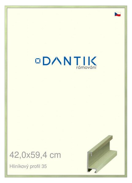 DANTIK rám na obraz 42x59,4 | ALU Dýha barevná zelená pastel (Plexi Čiré)