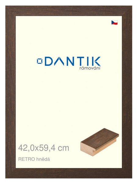 DANTIK rám na obraz 42x59,4 | RETRO hnědá (Plexi Čiré)