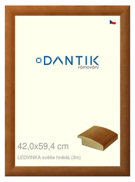 DANTIK rám na obraz 42x59,4 | LEDVINKA světle hnědá (Plexi Čiré)