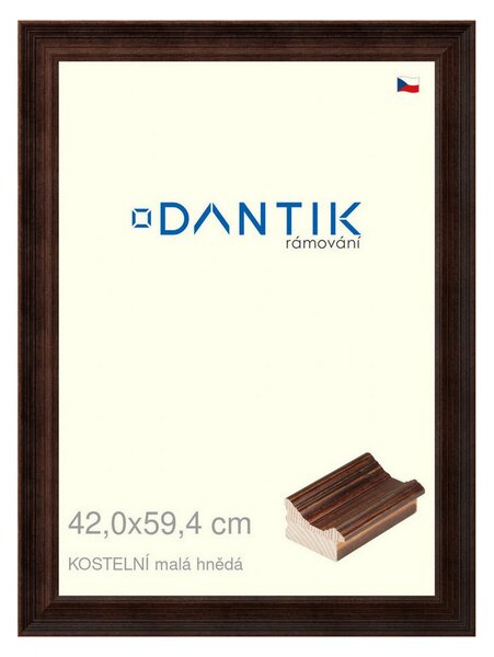 DANTIK rám na obraz 42x59,4 | KOSTELNÍ malá hnědá (Plexi Čiré)