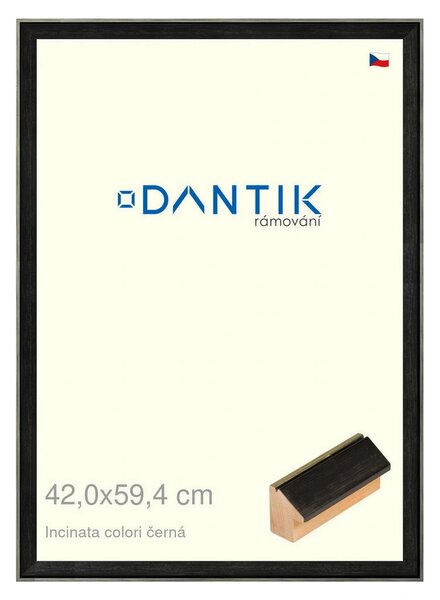 DANTIK rám na obraz 42x59,4 | INCLINATA colori černá (Plexi Čiré)