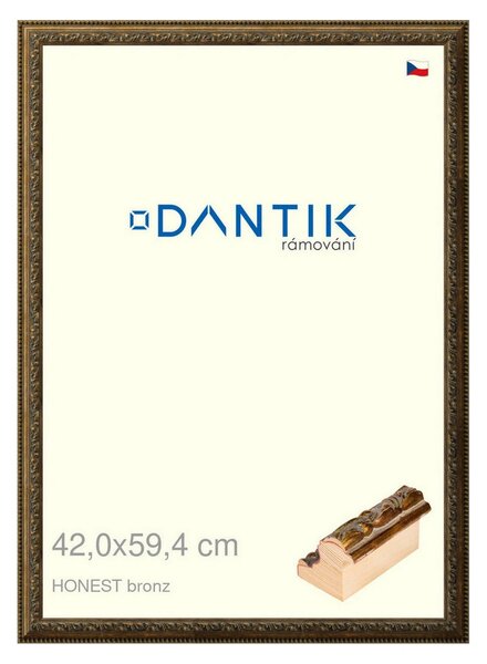 DANTIK rám na obraz 42x59,4 | HONEST malá vysoká bronz (Plexi Čiré)