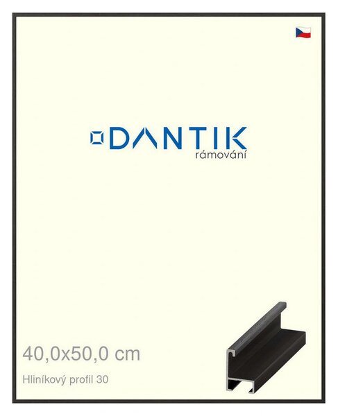 DANTIK rám na obraz 40x50 | ALU Dýha černá (Plexi Čiré)