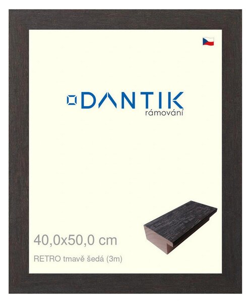 DANTIK rám na obraz 40x50 | RETRO tmavě šedá (Plexi Čiré)