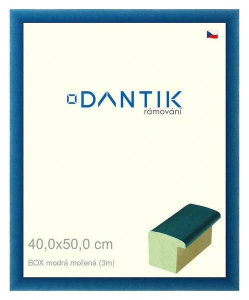 DANTIK rám na obraz 40x50 | BOX modrá mořená (Plexi Čiré)
