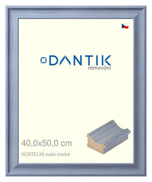 DANTIK rám na obraz 40x50 | KOSTELNÍ malá modrá (Plexi Čiré)