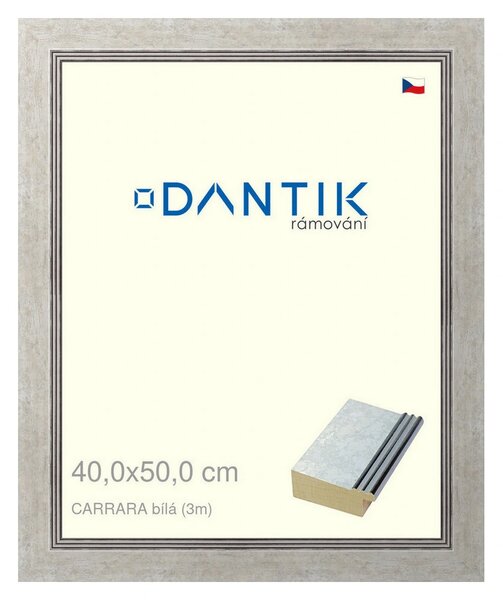 DANTIK rám na obraz 40x50 | CARRARA Bílá (Plexi Čiré)