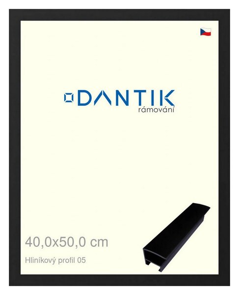 DANTIK rám na obraz 40x50 | ALU Černá matná (Plexi Čiré)