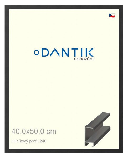 DANTIK rám na obraz 40x50 | ALU Černá matná (Plexi Čiré)