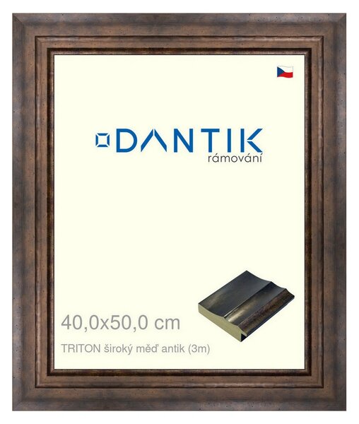 DANTIK rám na obraz 40x50 | TRITON široký měď antik (Plexi Čiré)