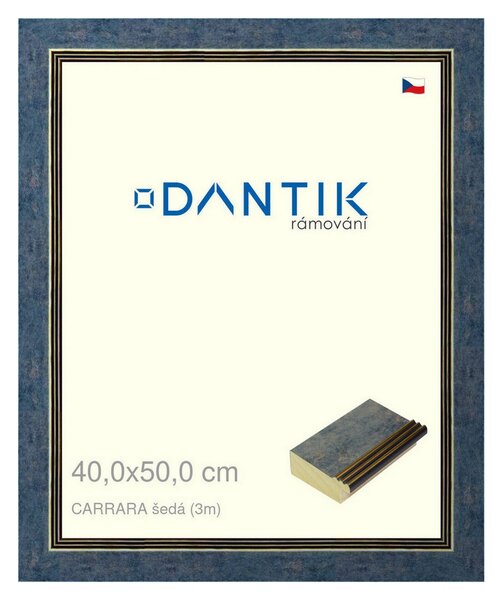 DANTIK rám na obraz 40x50 | Vyřazeno | CARRARA šedá (Plexi Čiré)