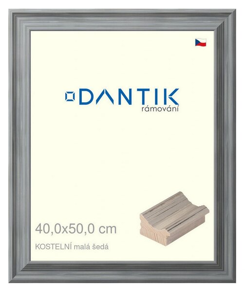 DANTIK rám na obraz 40x50 | KOSTELNÍ malá šedá (Plexi Čiré)