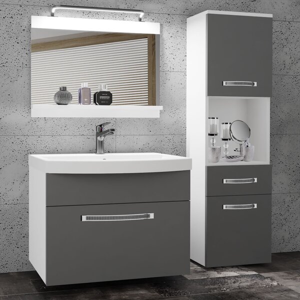 Kúpeľňový nábytok Belini Premium Full Version šedý mat + umývadlo + zrkadlo + LED osvetlenie Glamour 41 Výrobca