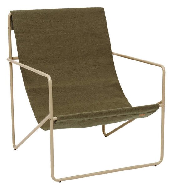 Ferm Living Kreslo Desert Lounge Chair, cashmere / olive