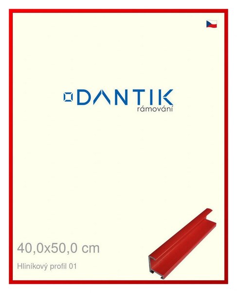 DANTIK rám na obraz 40x50 | ALU Červená Ferrari lesklá (Plexi Čiré)