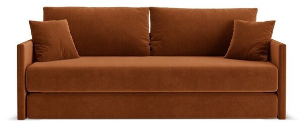 Zamatová rozkladacia pohovka v terakotovej farbe 209 cm Shannon – Cosmopolitan Design