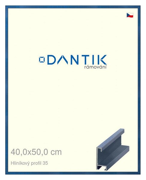 DANTIK rám na obraz 40x50 | ALU Dýha barevná modrá královská (Plexi Čiré)