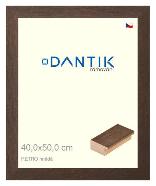 DANTIK rám na obraz 40x50 | RETRO hnědá (Plexi Čiré)