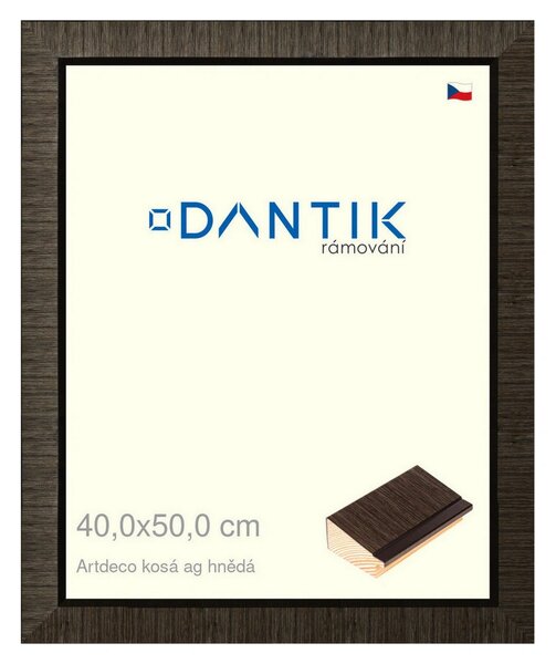DANTIK rám na obraz 40x50 | Artdeco kosá aghnědá (Plexi Čiré)