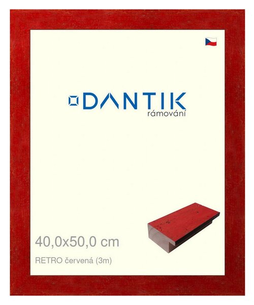 DANTIK rám na obraz 40x50 | RETRO červená (Plexi Čiré)