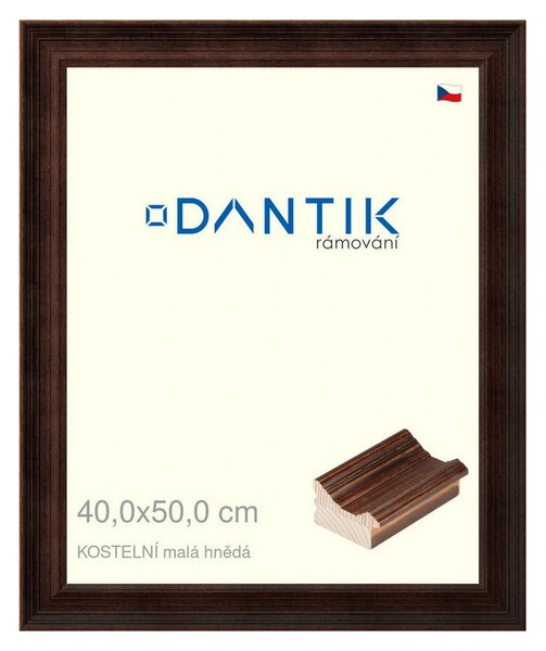 DANTIK rám na obraz 40x50 | KOSTELNÍ malá hnědá (Plexi Čiré)