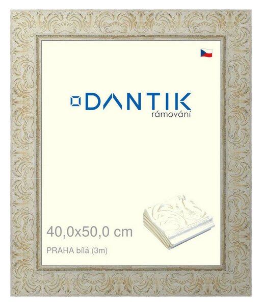 DANTIK rám na obraz 40x50 | PRAHA Bílá (Plexi Čiré)