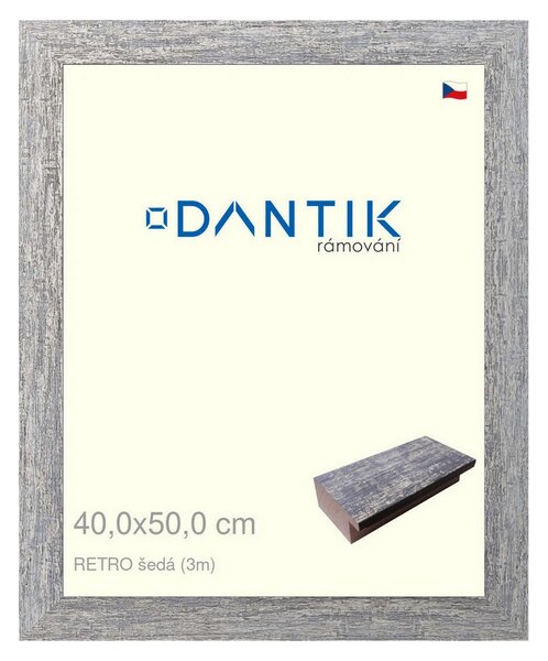 DANTIK rám na obraz 40x50 | RETRO šedá (Plexi Čiré)