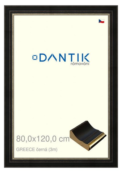 DANTIK rám na obraz 80x120 | GREECE černá (Plexi Čiré)