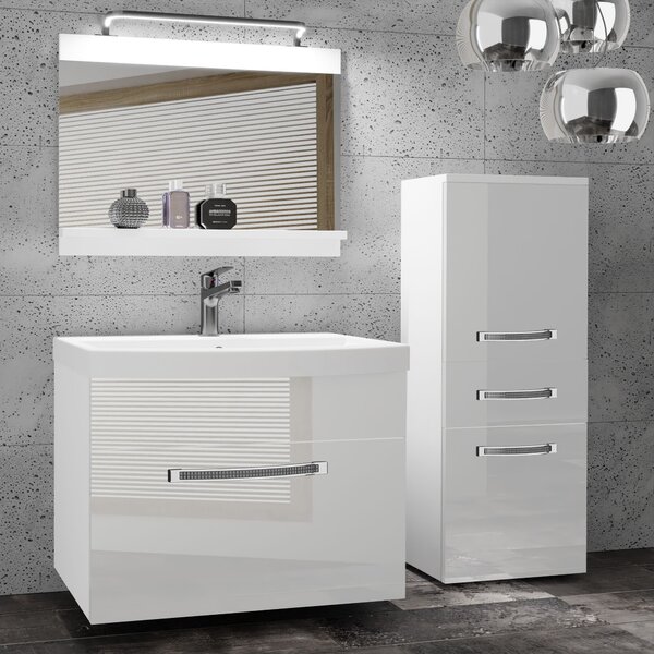 Kúpeľňový nábytok Belini Premium Full Version biely lesk + umývadlo + zrkadlo + LED osvetlenie Glamour 24 Výrobca
