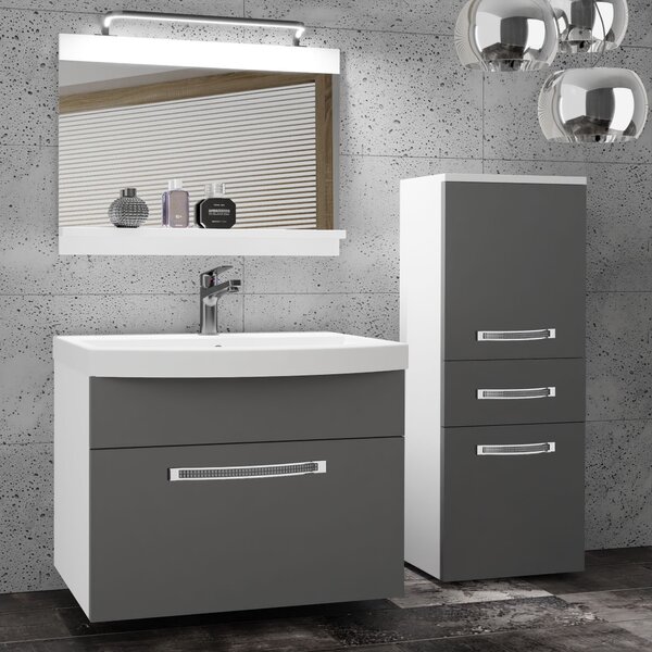 Kúpeľňový nábytok Belini Premium Full Version šedý mat + umývadlo + zrkadlo + LED osvetlenie Glamour 22 Výrobca