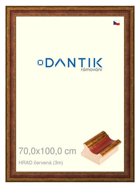 DANTIK rám na obraz 70x100 | HRAD červená (Plexi Čiré)
