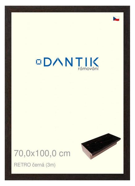 DANTIK rám na obraz 70x100 | RETRO černá (Plexi Čiré)