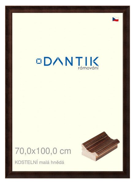 DANTIK rám na obraz 70x100 | KOSTELNÍ malá hnědá (Plexi Čiré)