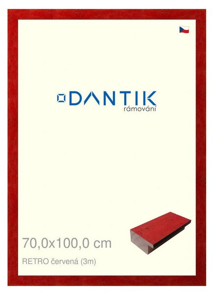 DANTIK rám na obraz 70x100 | RETRO červená (Plexi Čiré)