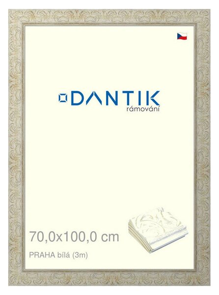 DANTIK rám na obraz 70x100 | PRAHA Bílá (Plexi Čiré)