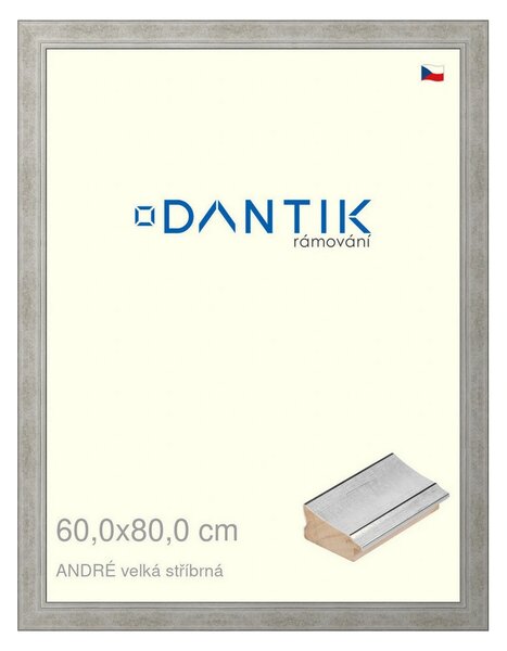 DANTIK rám na obraz 60x80 | ANDRÉ velká stříbrná (Plexi Čiré)