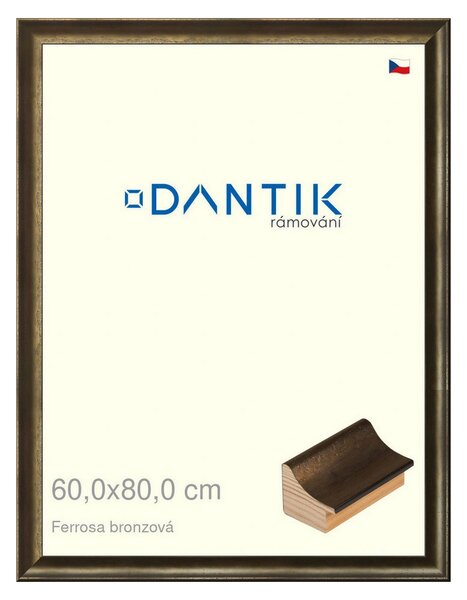DANTIK rám na obraz 60x80 | Ferrosa bronzová (Plexi Čiré)