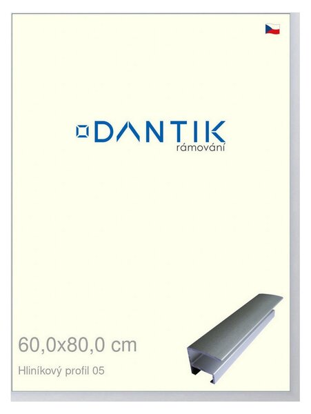 DANTIK rám na obraz 60x80 | ALU Stříbrná matná (Plexi Čiré)