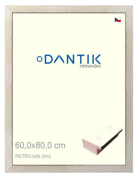 DANTIK rám na obraz 60x80 | RETRO bílá (Plexi Čiré)