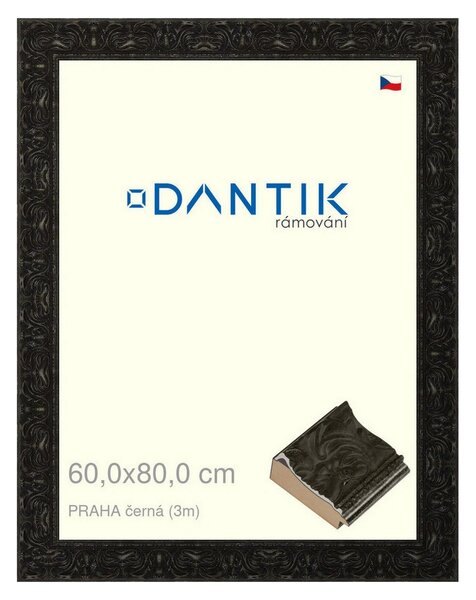 DANTIK rám na obraz 60x80 | PRAHA černá (Plexi Čiré)