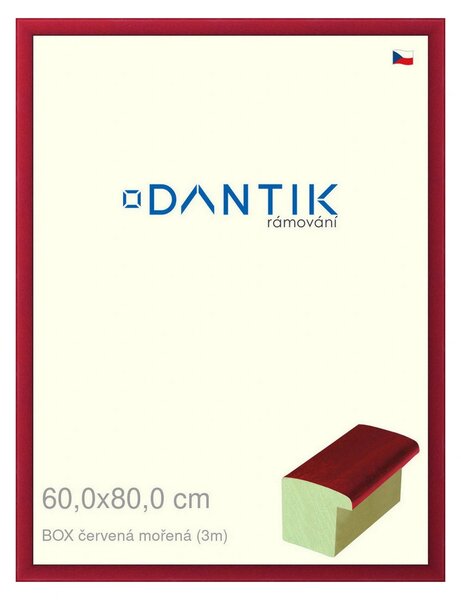 DANTIK rám na obraz 60x80 | BOX červená mořená (Plexi Čiré)
