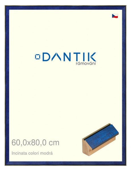 DANTIK rám na obraz 60x80 | INCLINATA colori modrá (Plexi Čiré)