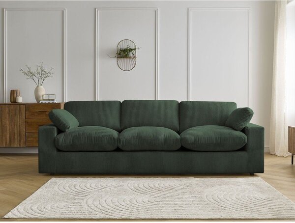Zelená menčestrová pohovka 250 cm Belair – Bobochic Paris