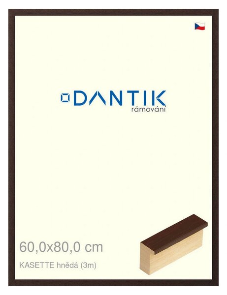 DANTIK rám na obraz 60x80 | KASSETTE hnědá (Plexi Čiré)