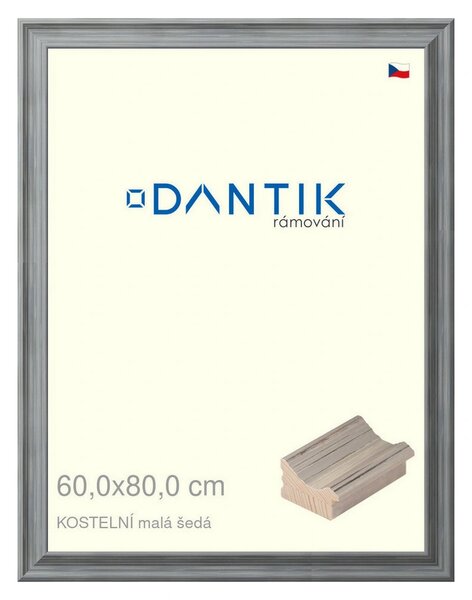 DANTIK rám na obraz 60x80 | KOSTELNÍ malá šedá (Plexi Čiré)