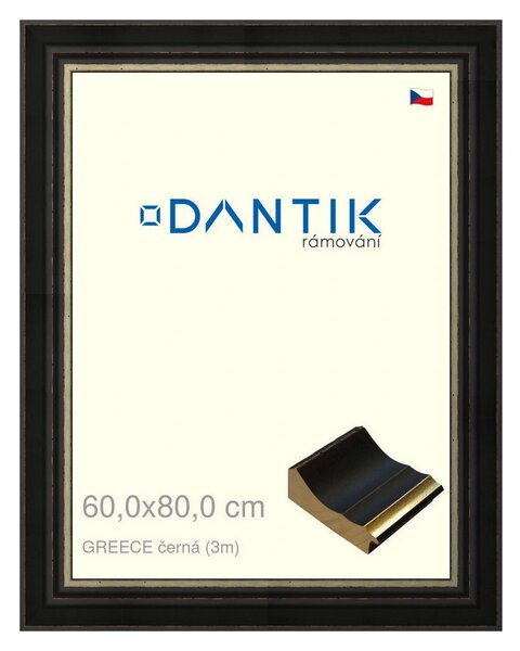 DANTIK rám na obraz 60x80 | GREECE černá (Plexi Čiré)