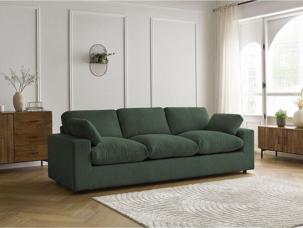 Zelená menčestrová pohovka 250 cm Belair – Bobochic Paris