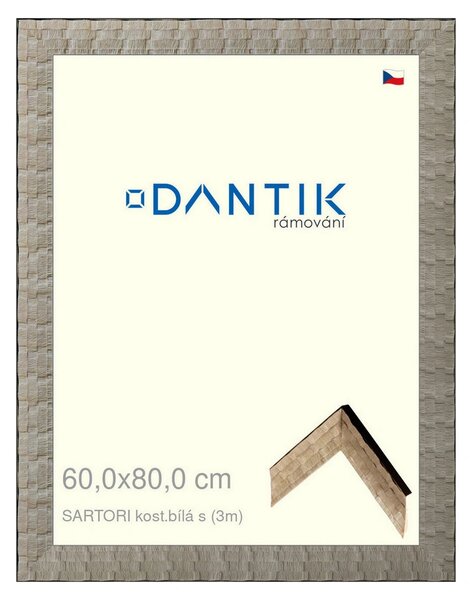 DANTIK rám na obraz 60x80 | SARTORI kost.bílá s (Plexi Čiré)